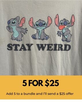 Stitch “ Stay Weird “ graphic T-shirt